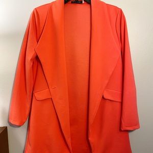 Pink Single-Button Blazer